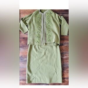 Gene Shelly’s Miss Boutique 1950s Vintage Wool 3 Piece Women’s Skirt Suit Sz 16